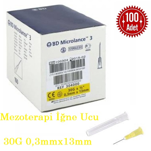Mezoterapi İğne Ucu Sarı 30G 13 mm