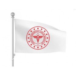 Yeni logolu Kızılay - Sağlık Bakanlığı Bayrağı